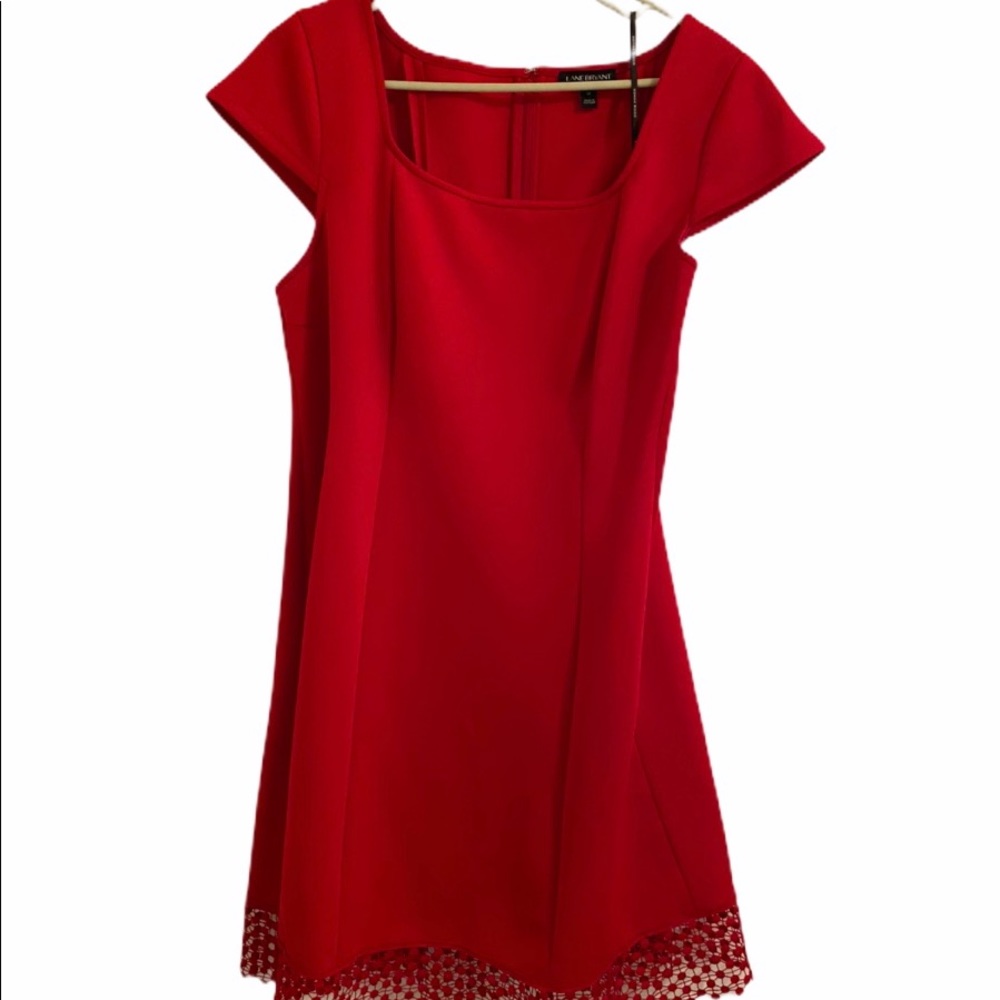 Lane Bryant Red Scuba Dress Size 14 - Picture 1 of 5